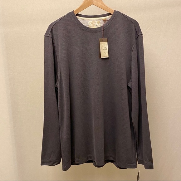 Tasso Elba NWT Performance Long Sleeve Shirt Gray UPF Moisture Wicking Mens Lg - Picture 8 of 9